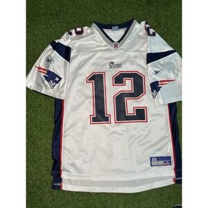 Vintage Tom Brady #12 Patriots‎ Reebok Jersey XL White NFL Equipment Rare VTG